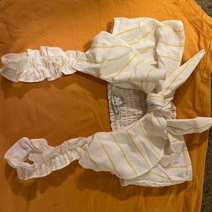 Striped Ruffle Crop Top